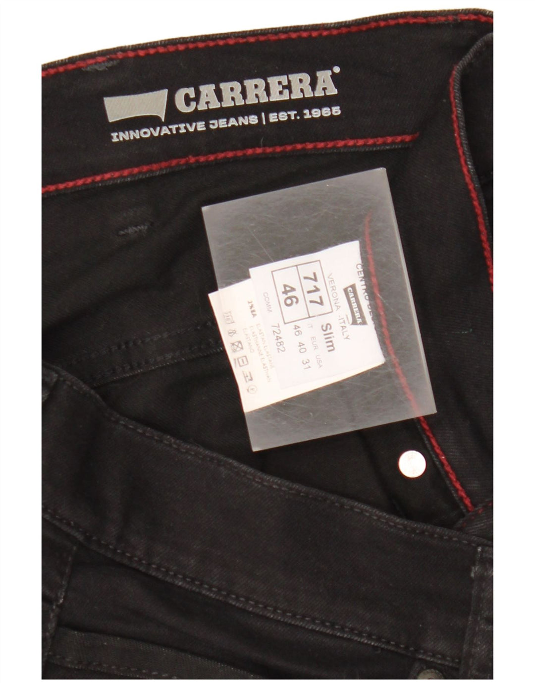Calça jeans feminina CARRERA 717 Slim W31 L32 algodão preto
