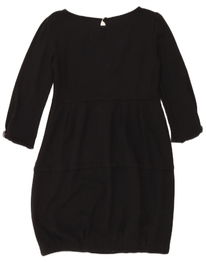 Vestido feminino bolha manga 3/4 da Max & Co. Reino Unido 14 grande viscose preta
