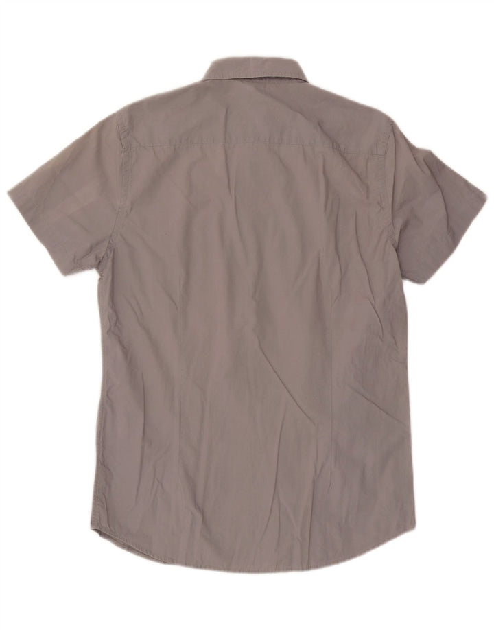 Camisa masculina de manga curta Murphy & Nye algodão cinza médio