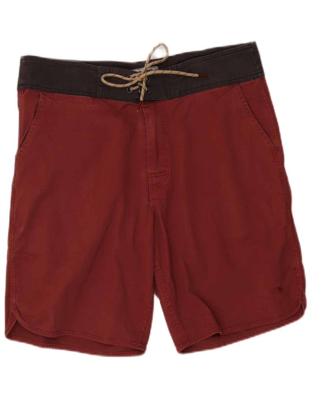 Shorts de natação masculino Fat Face algodão colorblock vermelho médio