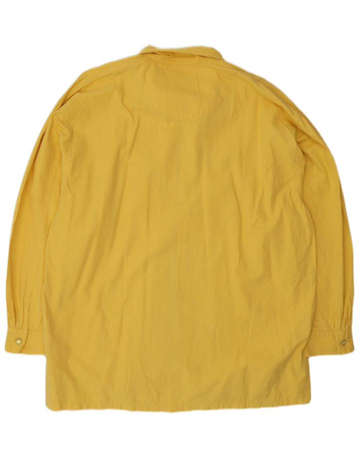 Camisa masculina vintage com zíper completo tamanho 38/40 algodão amarelo médio