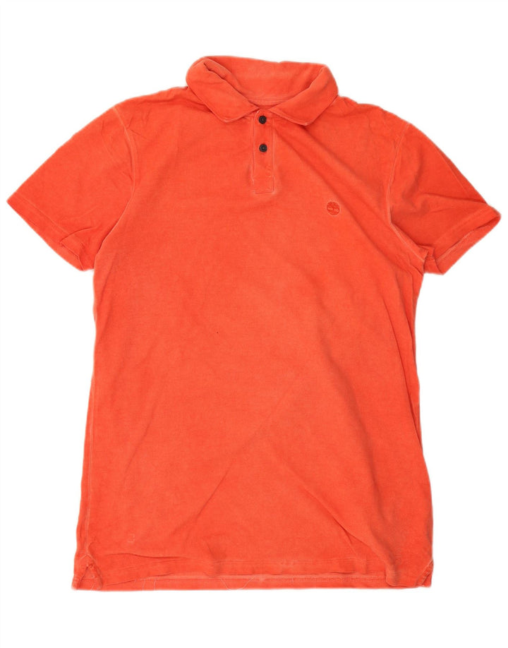 Camisa polo masculina Timberland médio laranja algodão