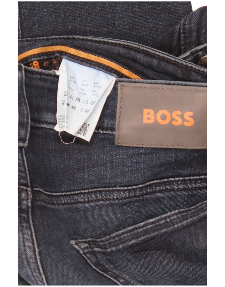 Hugo Boss Mens Slim Jeans W31 L32 Azul Marinho Algodão
