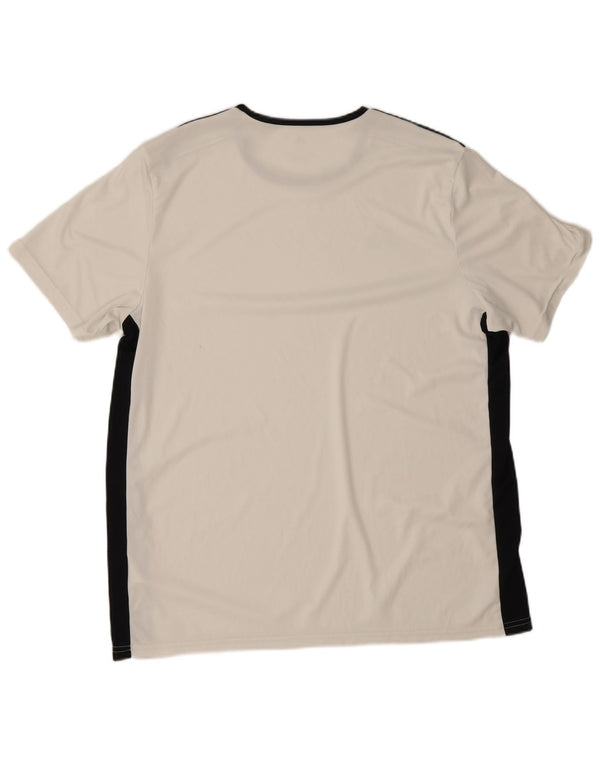 Adidas Mens Aeroready Camiseta Top XL Branco Colourblock Poliéster