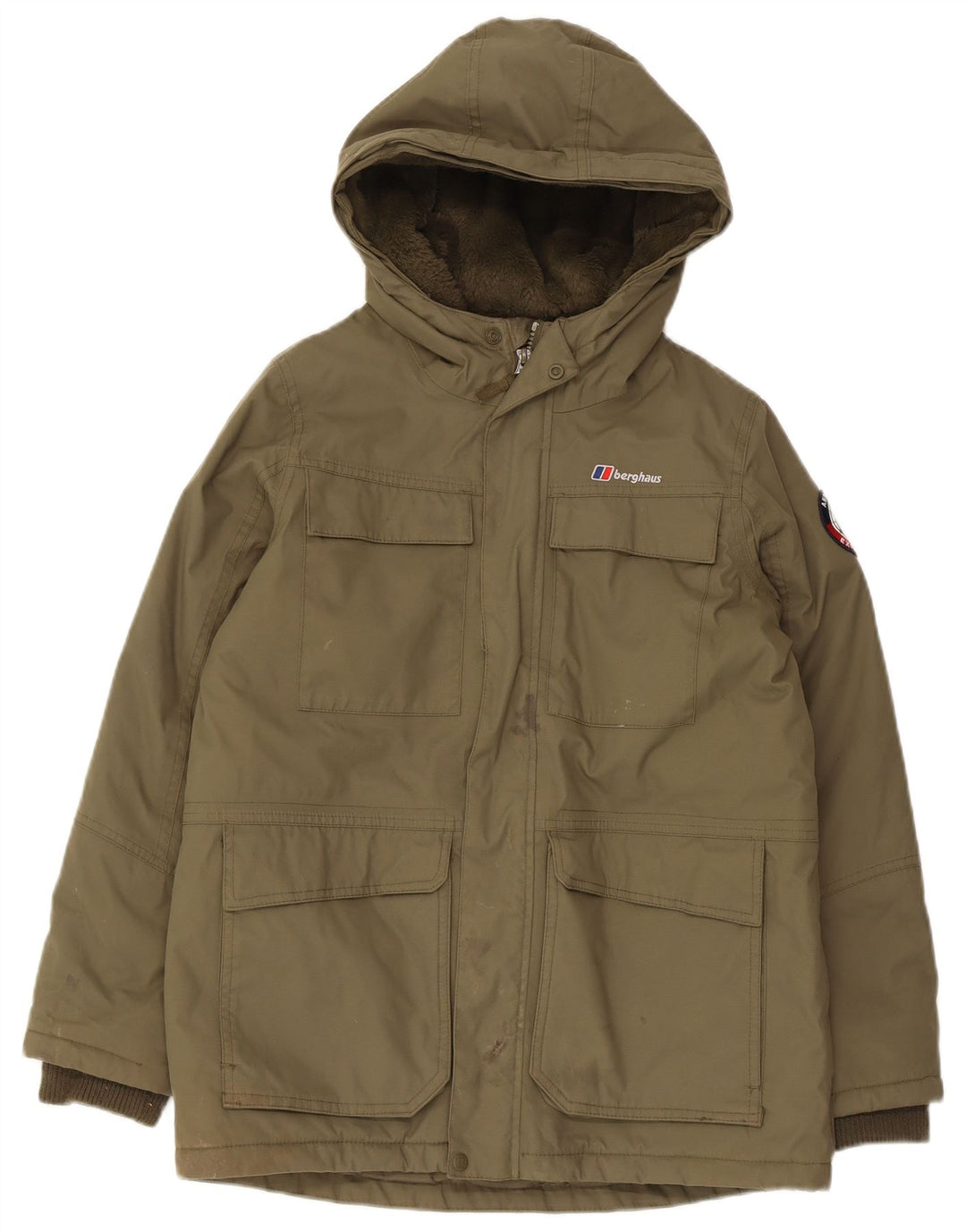 Jaqueta Parka com capuz para meninos Berghaus 11-12 anos cáqui poliamida