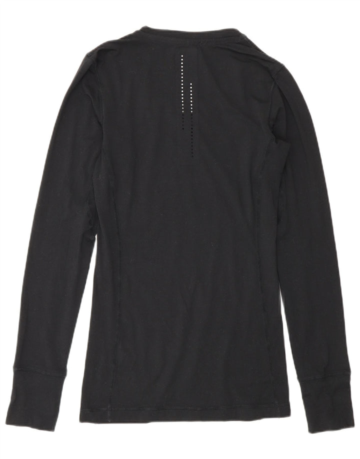 Top gráfico Nike masculino Dri Fit manga comprida XS preto poliéster