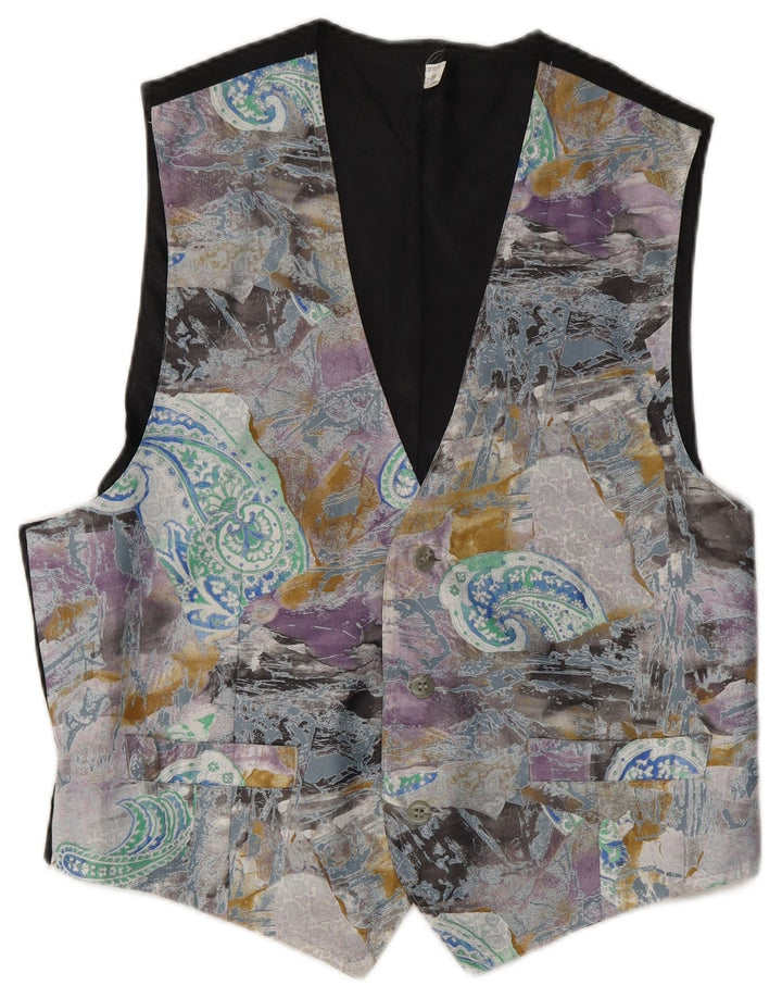 Colete feminino VINTAGE UK 24 4XL poliéster paisley multicolorido