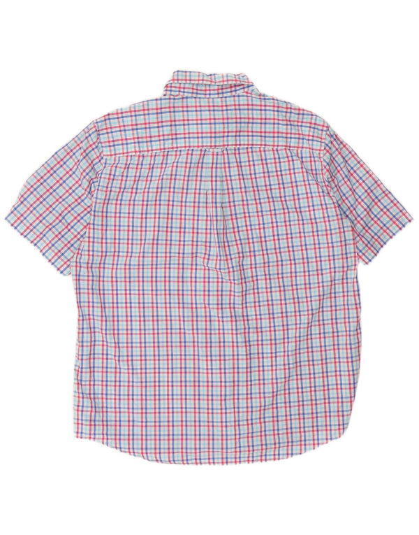 Chaps Mens Easy Care Short Sleeve Shirt 2XL Multicoloured Check Cotton