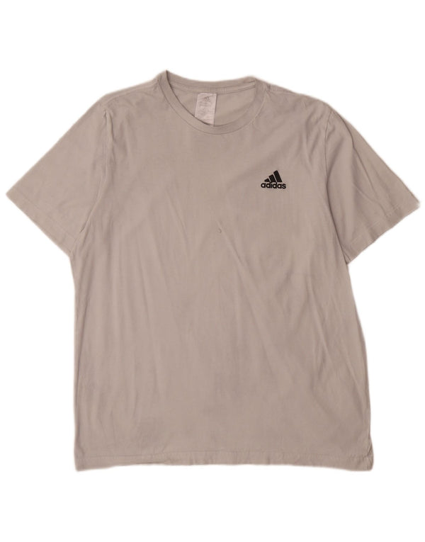 Adidas Mens Camiseta Top Grande Algodão Branco