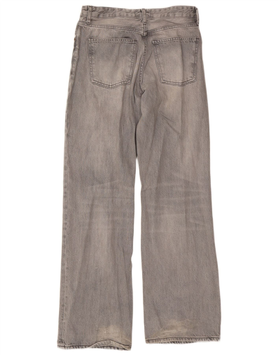 Calça jeans feminina Zara de perna larga EU 38 médio W28 L33 algodão cinza