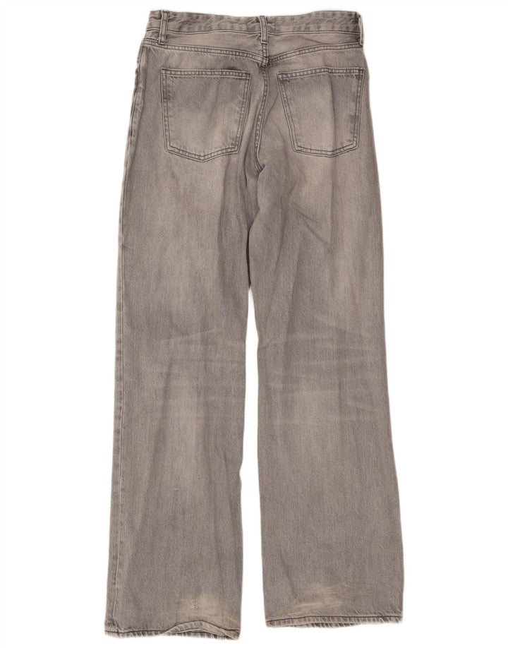 Calça jeans feminina Zara de perna larga EU 38 médio W28 L33 algodão cinza