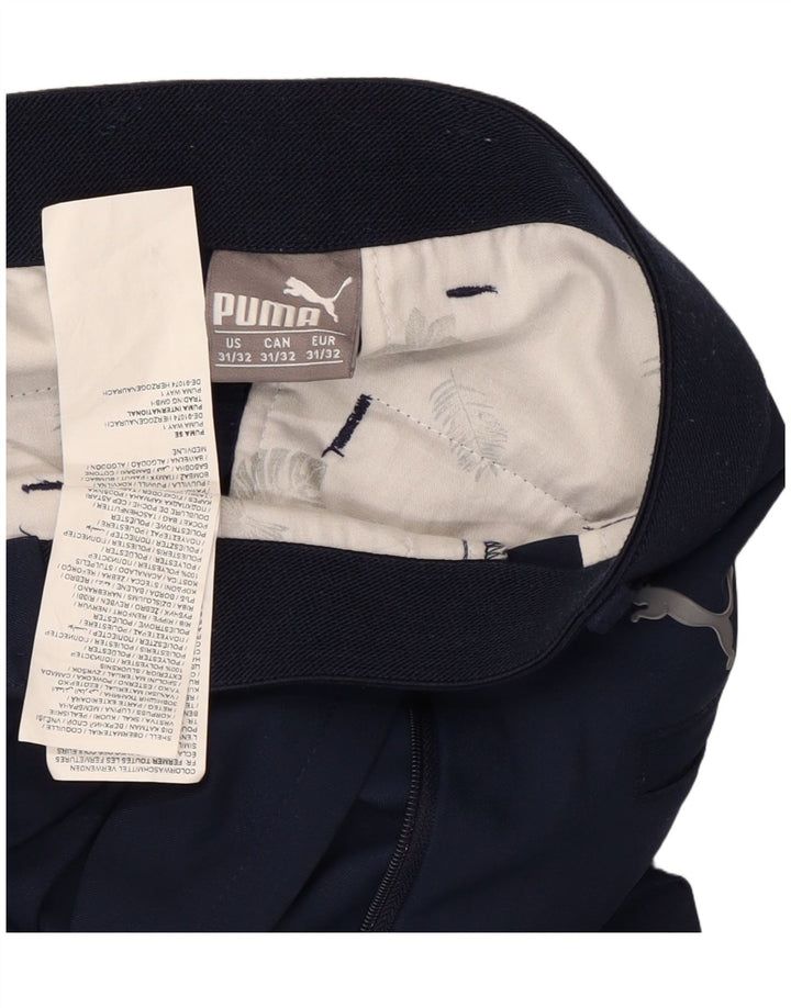 PUMA Mens Slim Chino Trousers W31 L29 Navy Blue Polyester