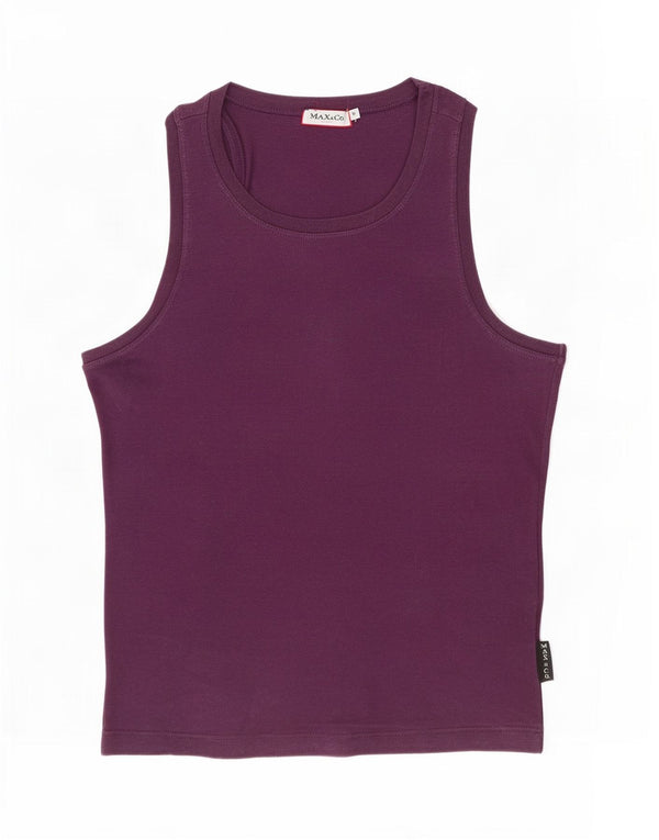 Colete feminino Slim Fit Max & Co. Reino Unido 12 algodão roxo médio