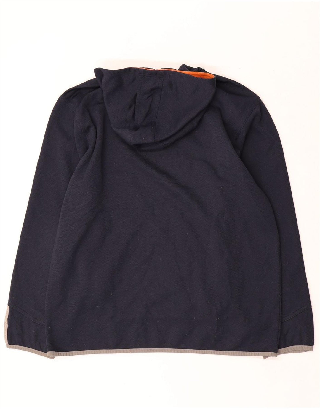 Adidas Mens Zip Neck Hoodie Jumper Médio Azul Marinho Poliéster