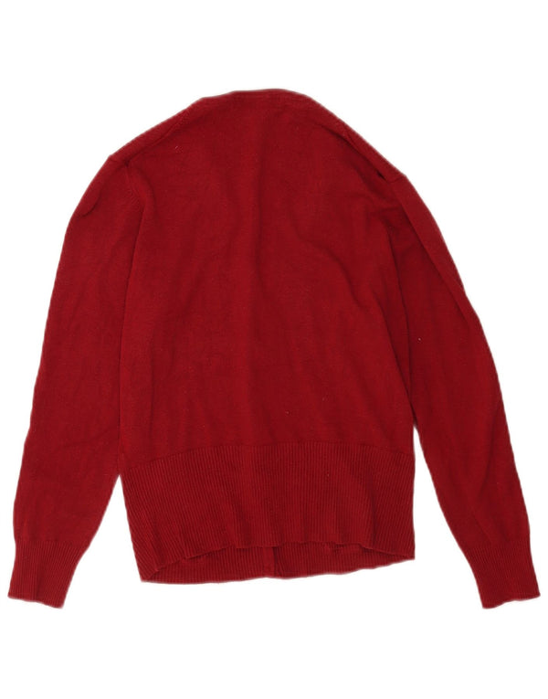Suéter cardigã feminino Marks & Spencer Reino Unido 14 Viscose Borgonha Médio