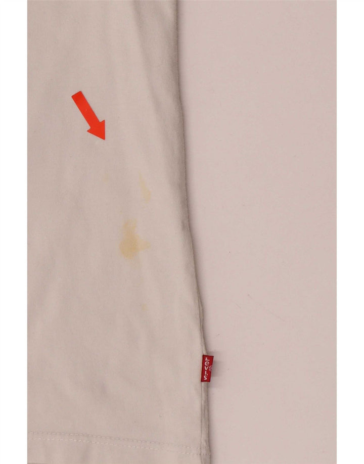 Camiseta feminina gráfica Levi's UK 10 pequena branca