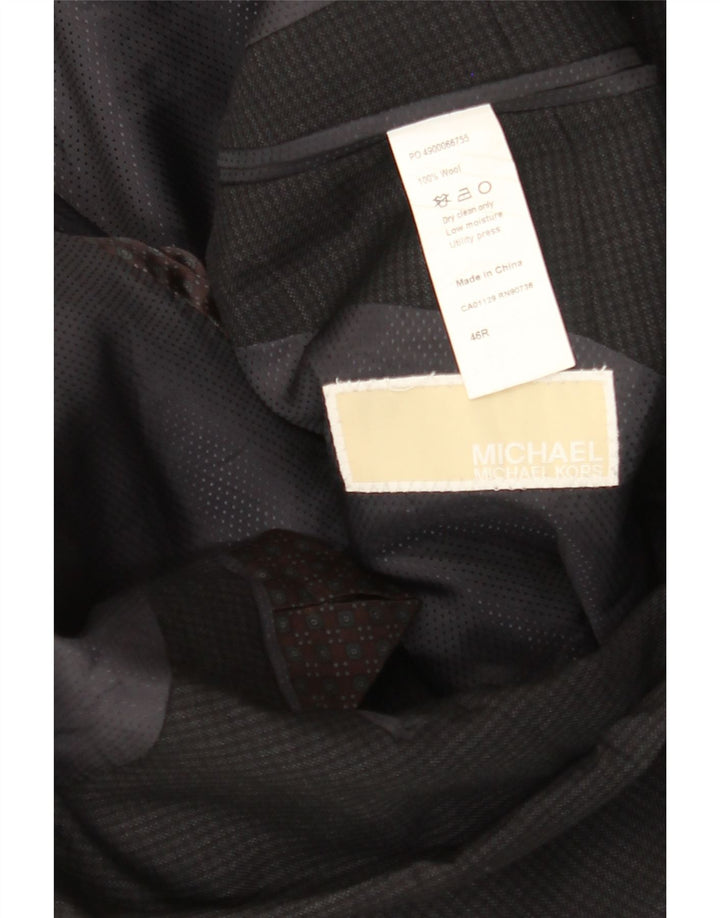 Jaqueta blazer masculina MICHAEL KORS com 2 botões Reino Unido 46 3XL lã preta