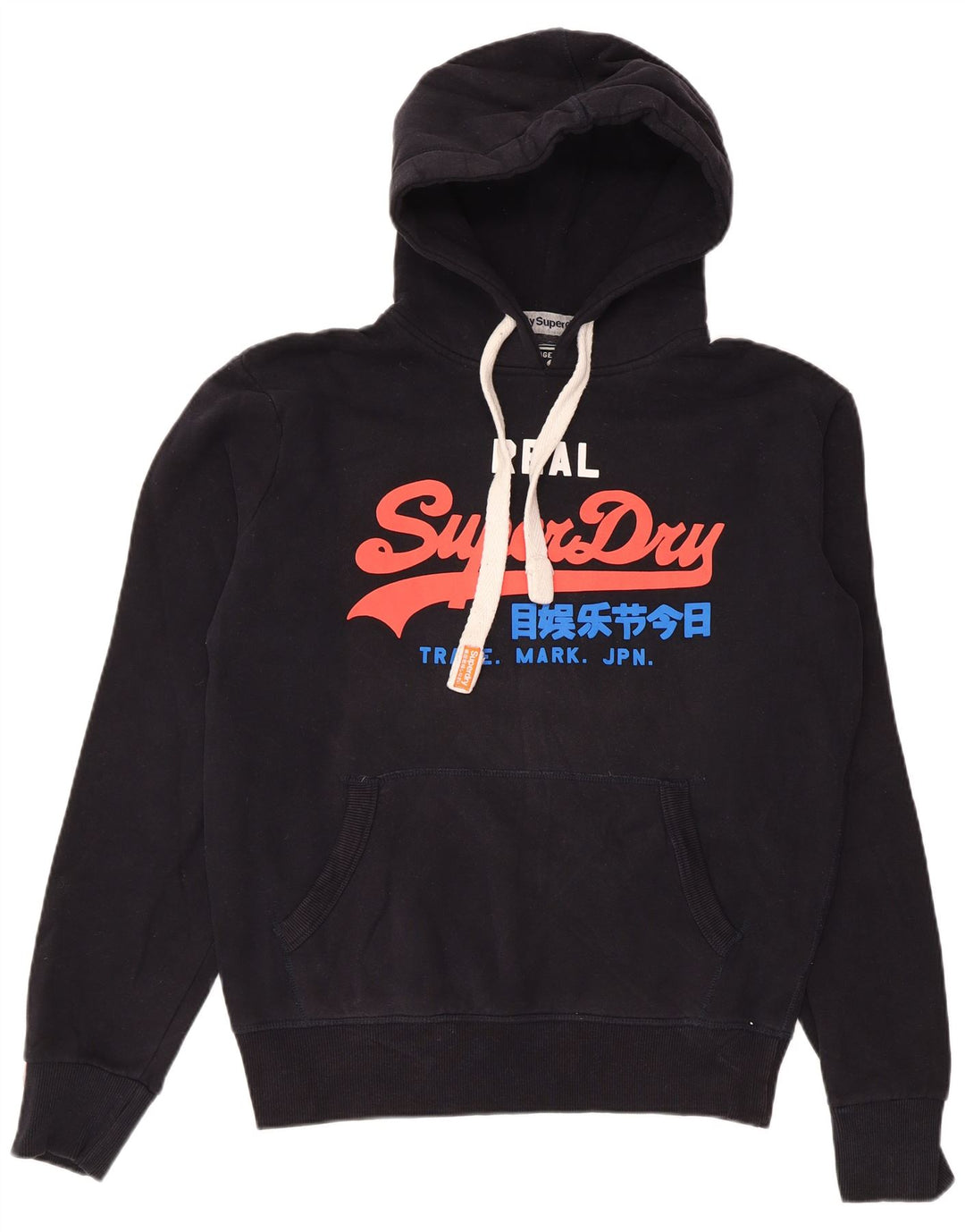 SUPERDRY moletom com capuz gráfico masculino médio algodão preto