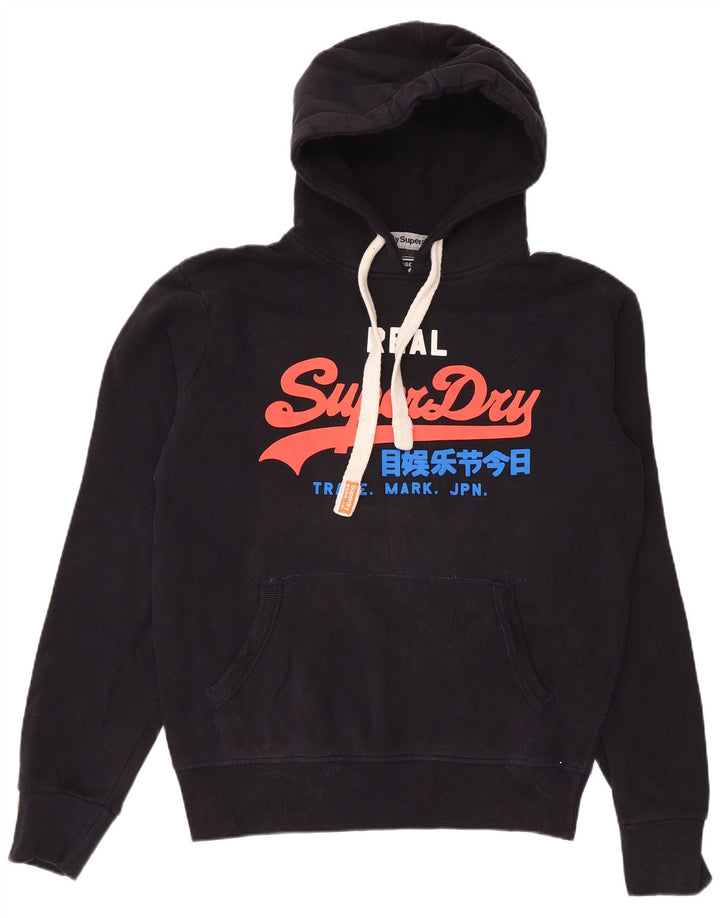 SUPERDRY moletom com capuz gráfico masculino médio algodão preto
