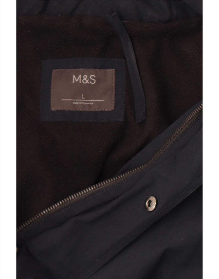 Jaqueta corta-vento masculina Marks & Spencer UK 40 grande azul marinho