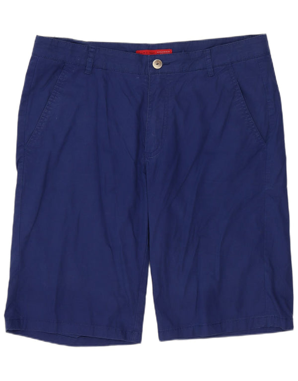 ZARA Mens Chino Shorts EU 42 Grande W32 Azul Algodão