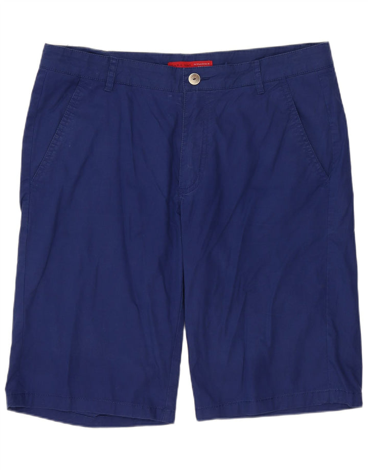ZARA Mens Chino Shorts EU 42 Grande W32 Azul Algodão