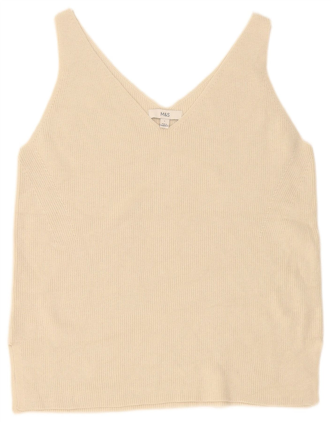 Colete feminino Marks & Spencer UK 16 grande algodão bege