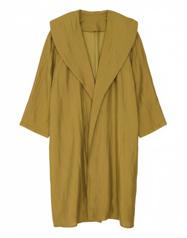 Sobretudo oversized feminino vintage UK 14 poliéster cáqui médio