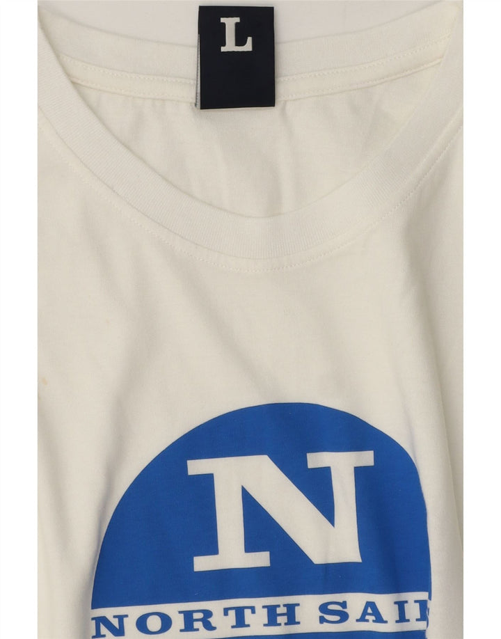 Camiseta gráfica masculina North Sails grande branca