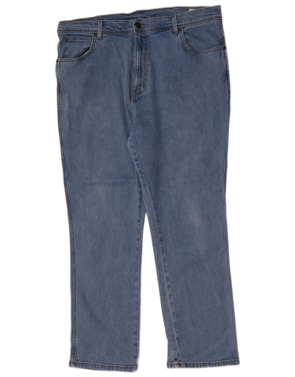 Wrangler Mens Regular Fit Straight Jeans W40 L30 Azul Algodão