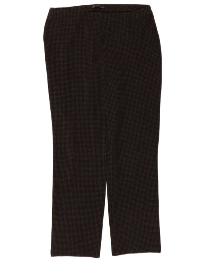 Calça casual feminina Marks & Spencer Reino Unido 12 médio W32 L28 preta
