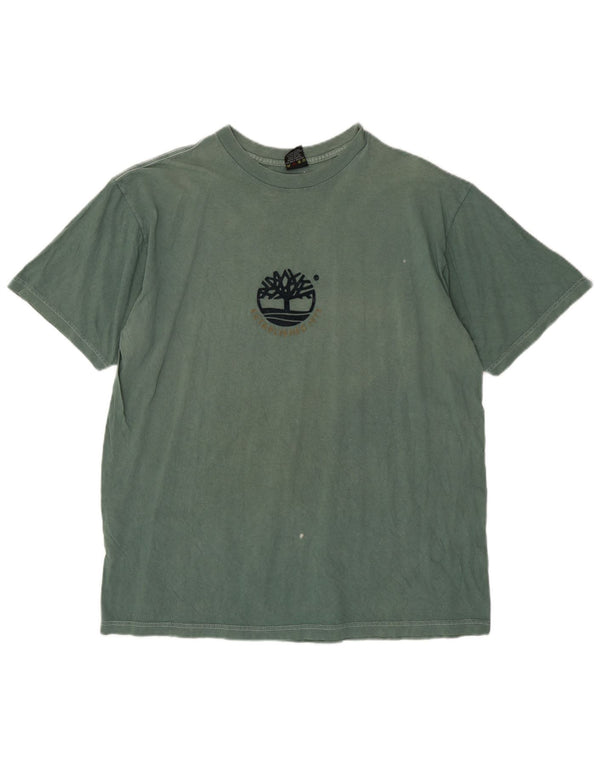 Camiseta masculina gráfica Timberland Top XL algodão verde