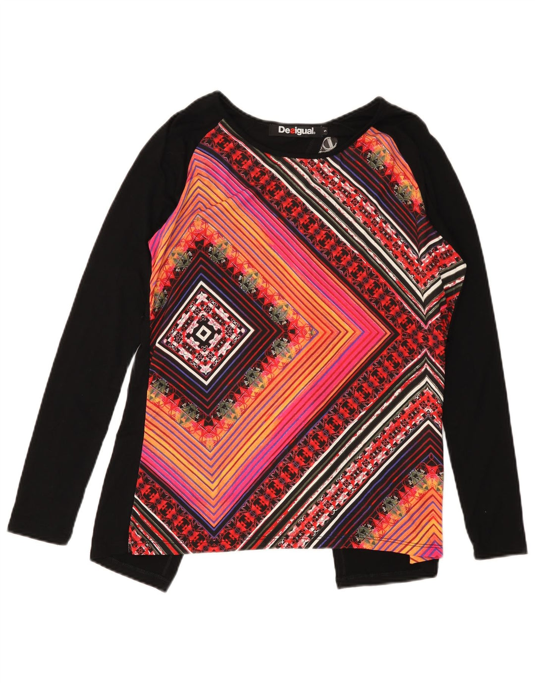 Blusa feminina DESIGUAL UK 10 pequena viscose geométrica multicolorida