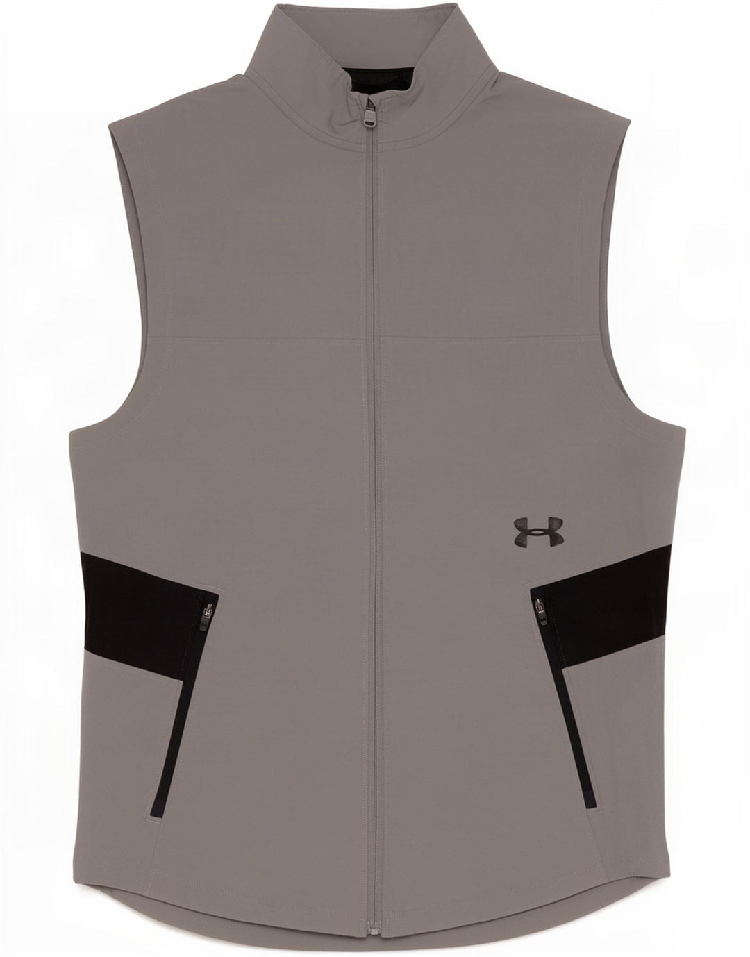 Jaqueta masculina Under Armour sem mangas para treino, bloco colorido cinza pequeno