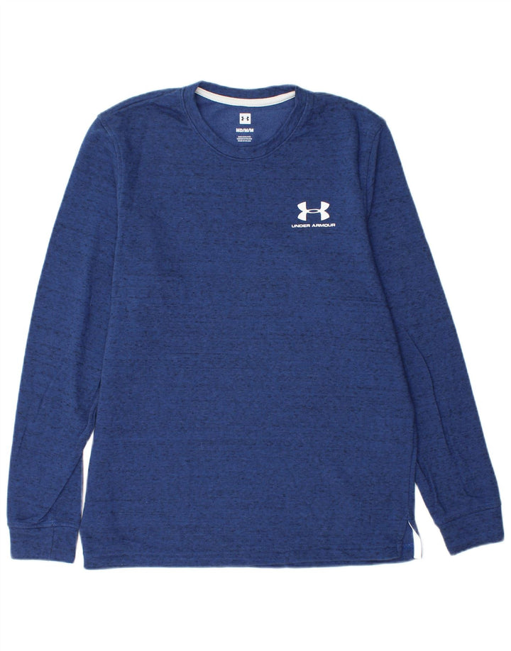 Under Armour masculino gráfico moletom jumper médio algodão manchado azul