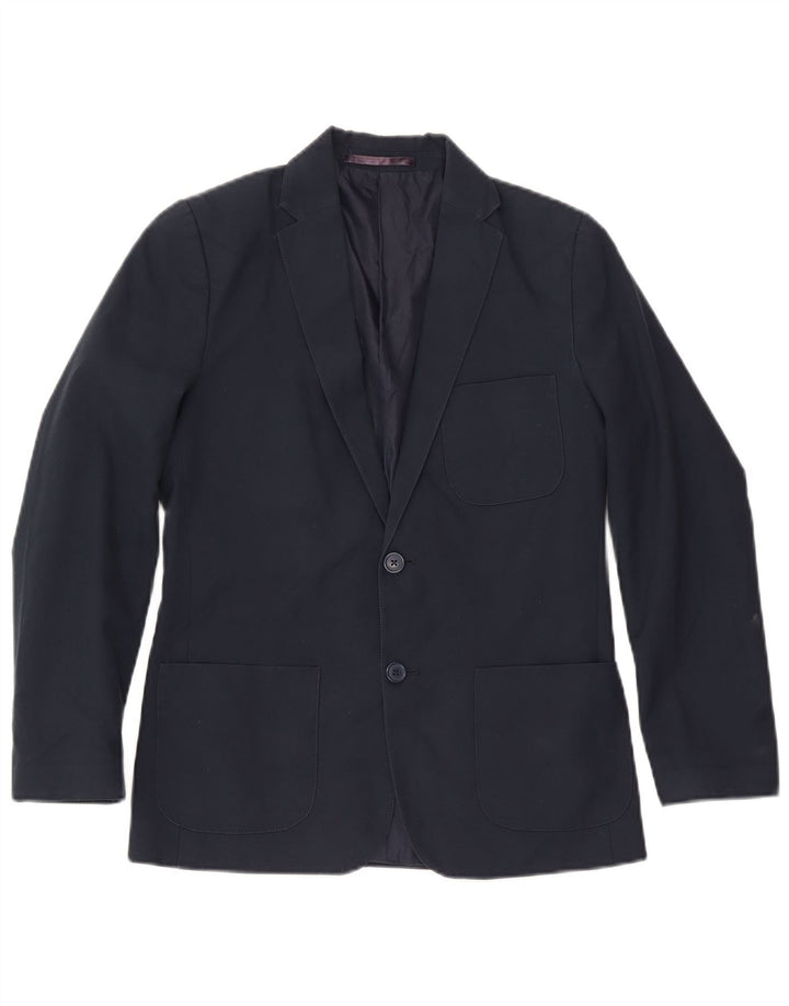 Jaqueta blazer de 2 botões Marks & Spencer Boys 13-14 anos azul marinho poliéster