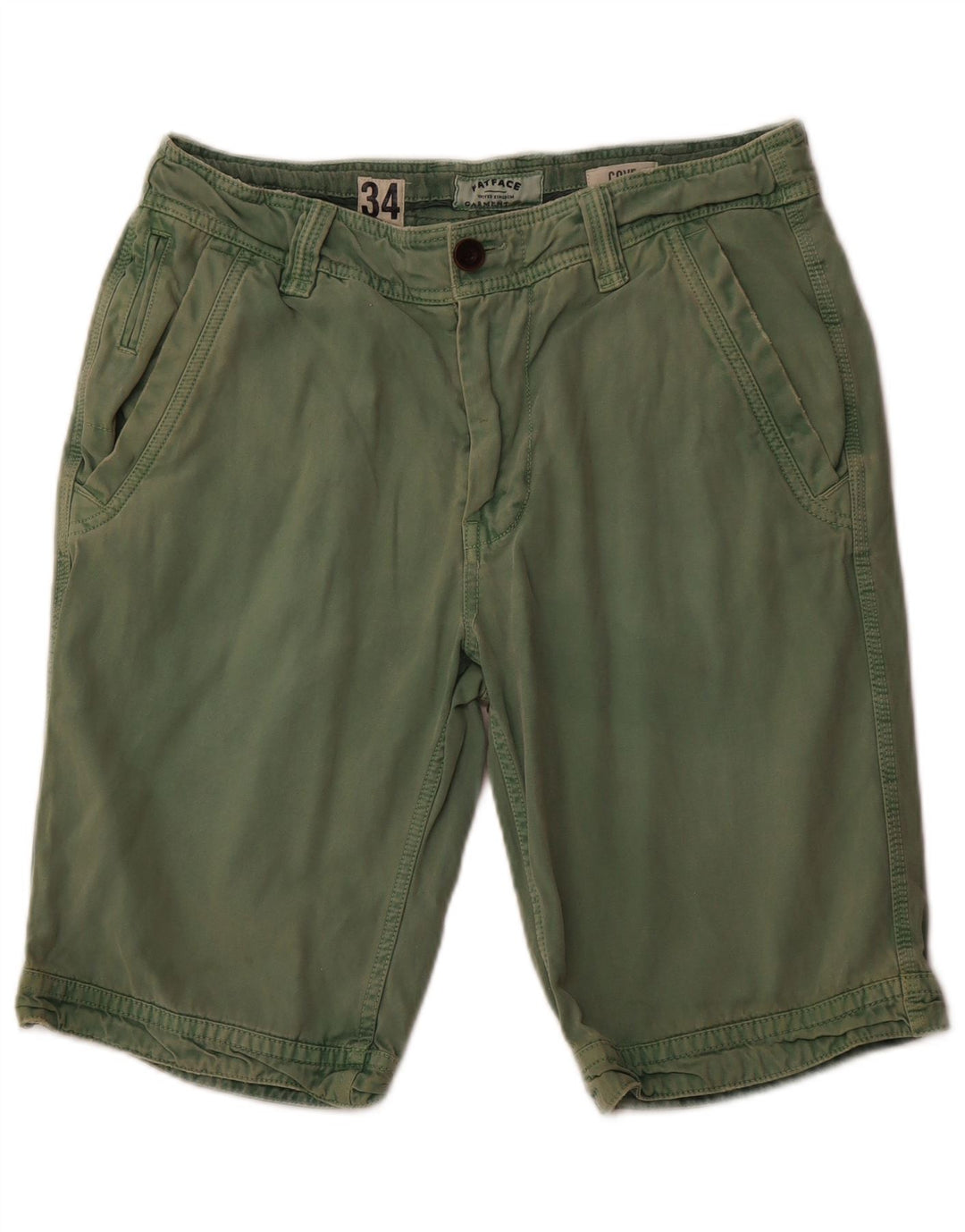 FAT FACE Mens Chino Shorts W34 Grande Algodão Verde