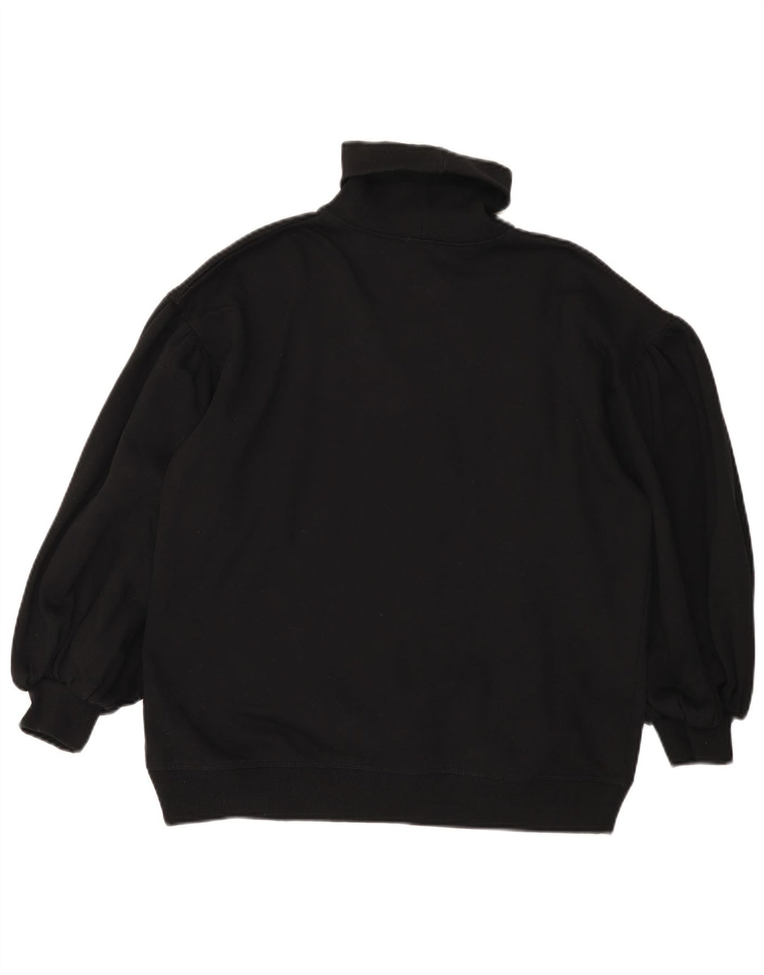 Suéter feminino Zara com gola redonda e algodão preto médio UK 14