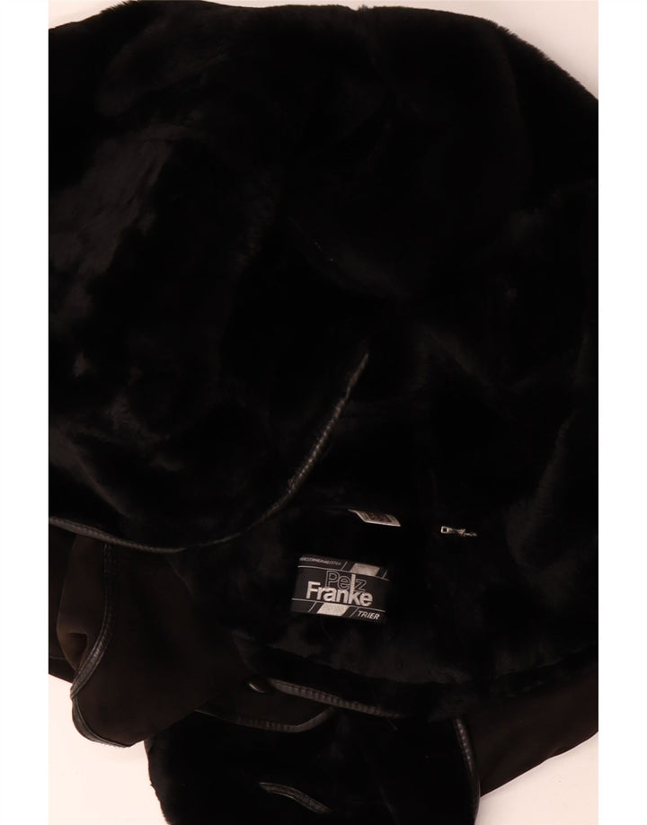 Casaco feminino VINTAGE Shearling Reino Unido 14 grande couro marrom