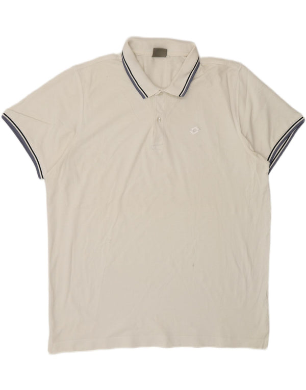 Camisa polo masculina LOTTO 3XL algodão branco