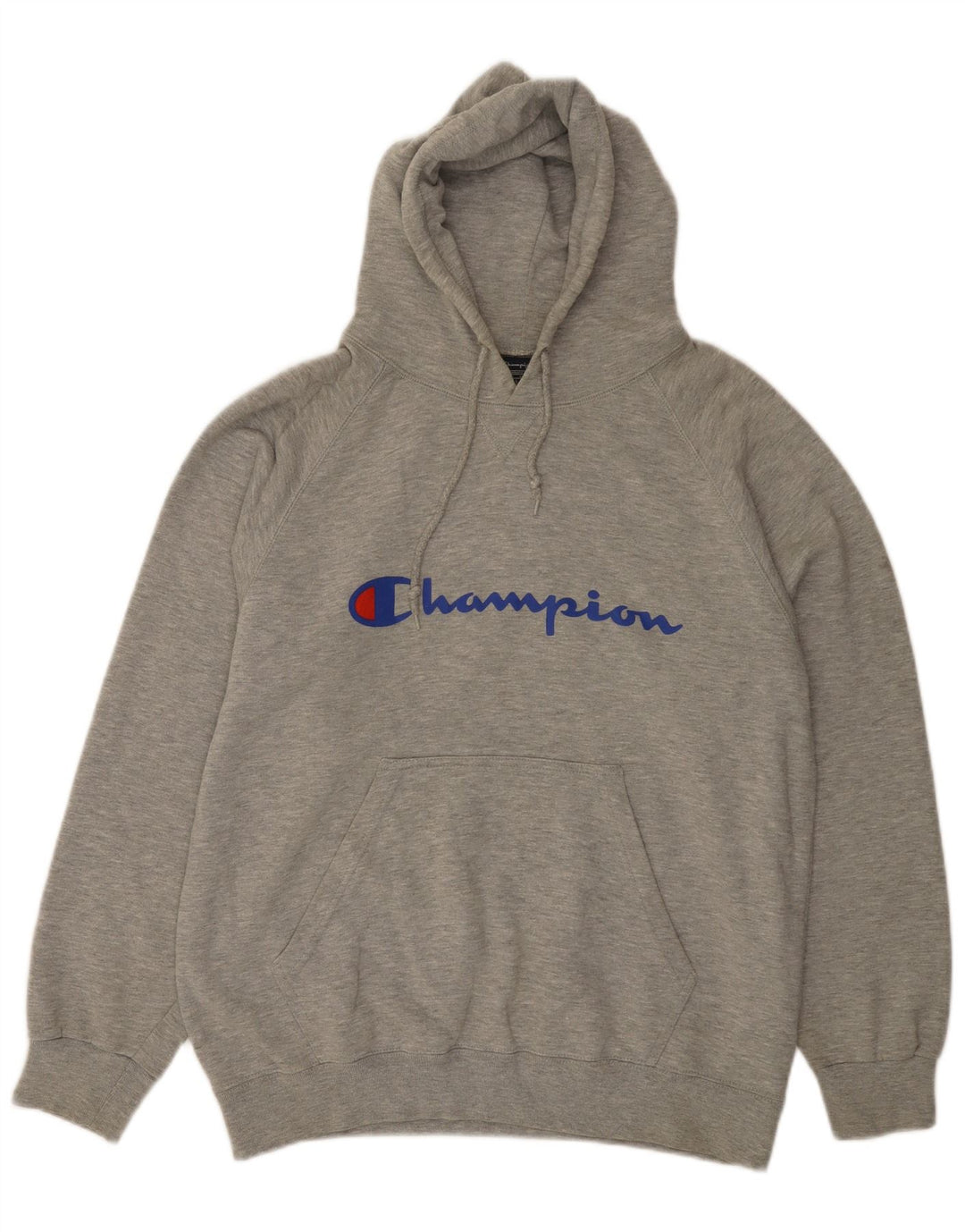 Jumper masculino com capuz gráfico Champion grande algodão cinza