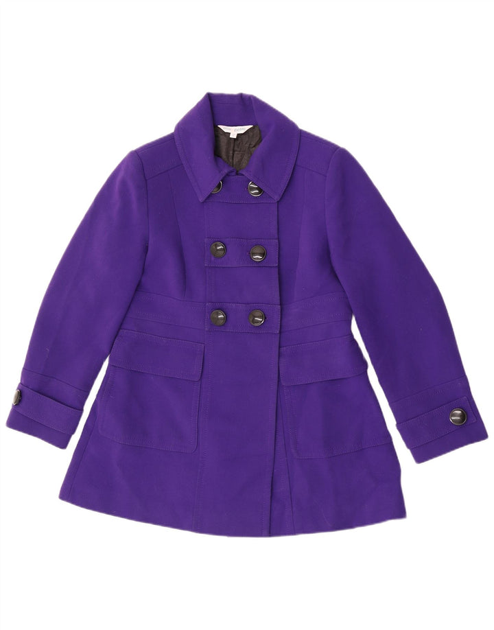Marks & Spencer Womens Pea Coat UK 12 Poliéster Roxo Médio