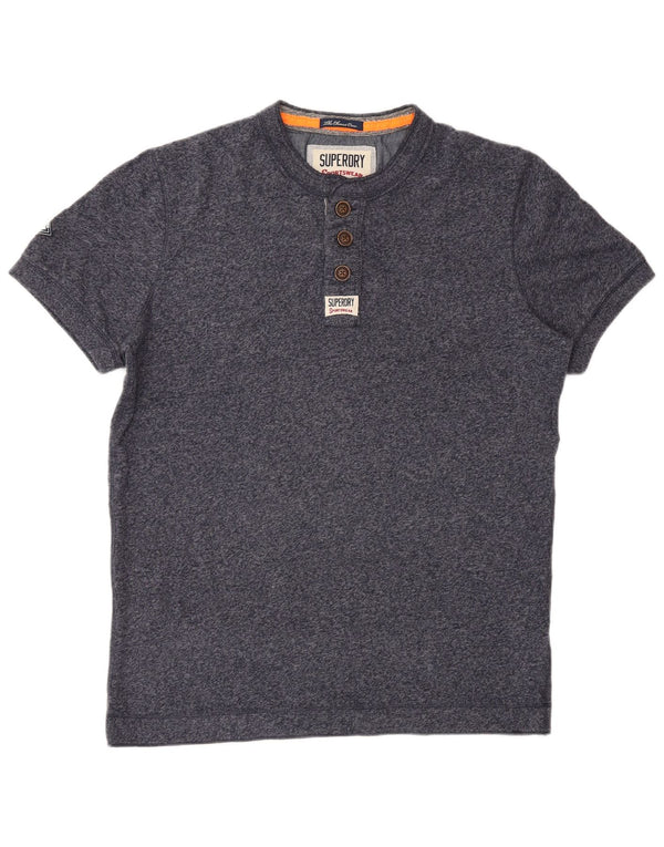 Camiseta masculina Superdry Top XL azul marinho algodão manchado
