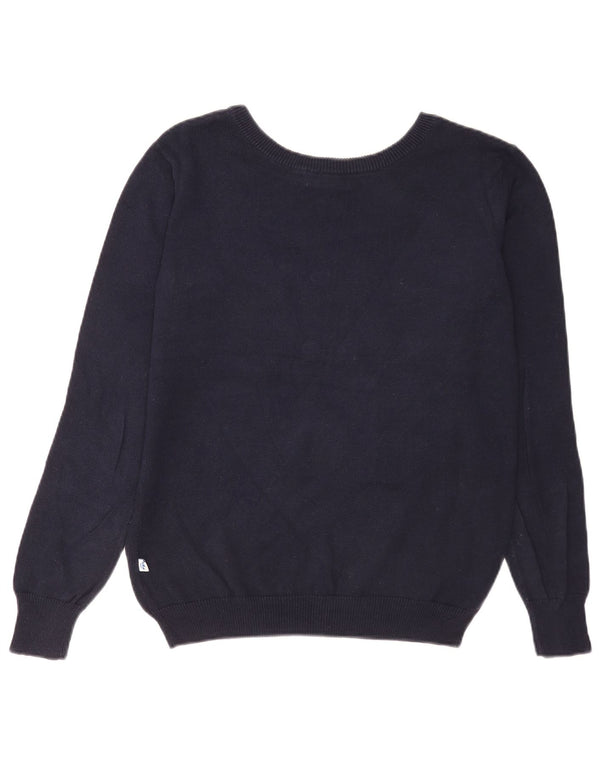 Adidas feminino gráfico barco pescoço jumper suéter Reino Unido 12 médio azul marinho