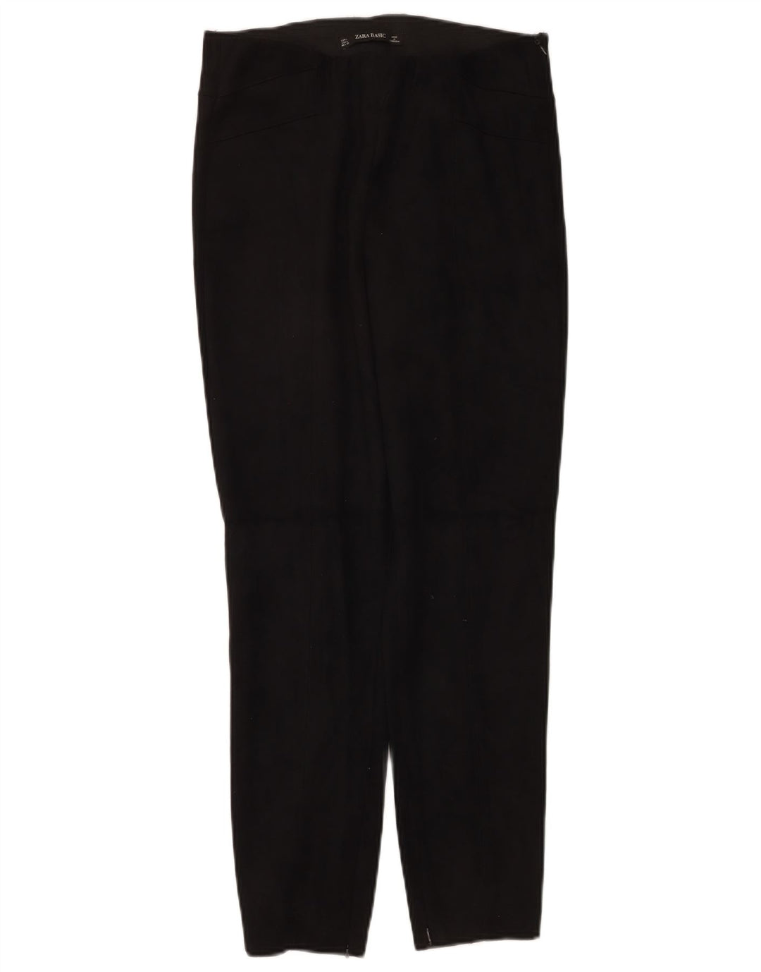 Zara Calça feminina casual slim grande W30 L27 poliéster preto