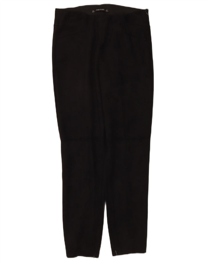 Zara Calça feminina casual slim grande W30 L27 poliéster preto