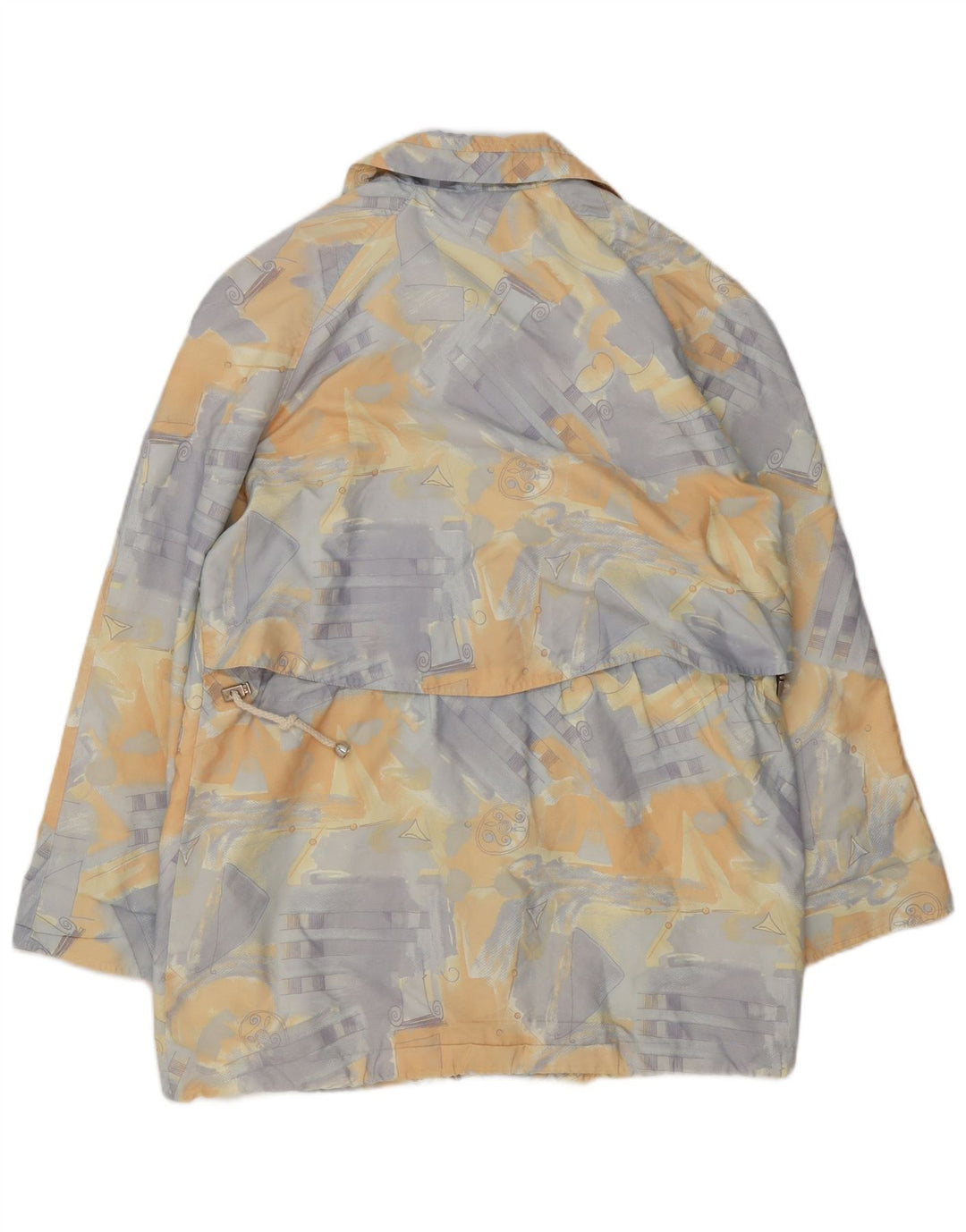 Casaco corta-vento feminino vintage com padrão abstrato UE 42 grande multicolorido