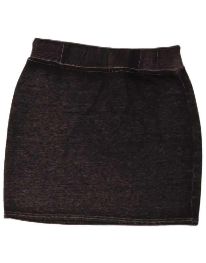 Mini saia gráfica feminina Superdry médio W30 algodão manchado preto