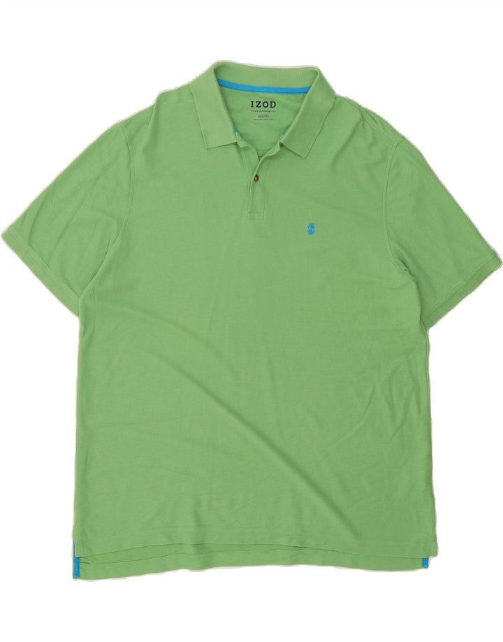 IZOD Mens Big & Tall Polo Shirt 2XL Green Cotton Vintage Izod and Second-Hand Izod from Messina Hembry 