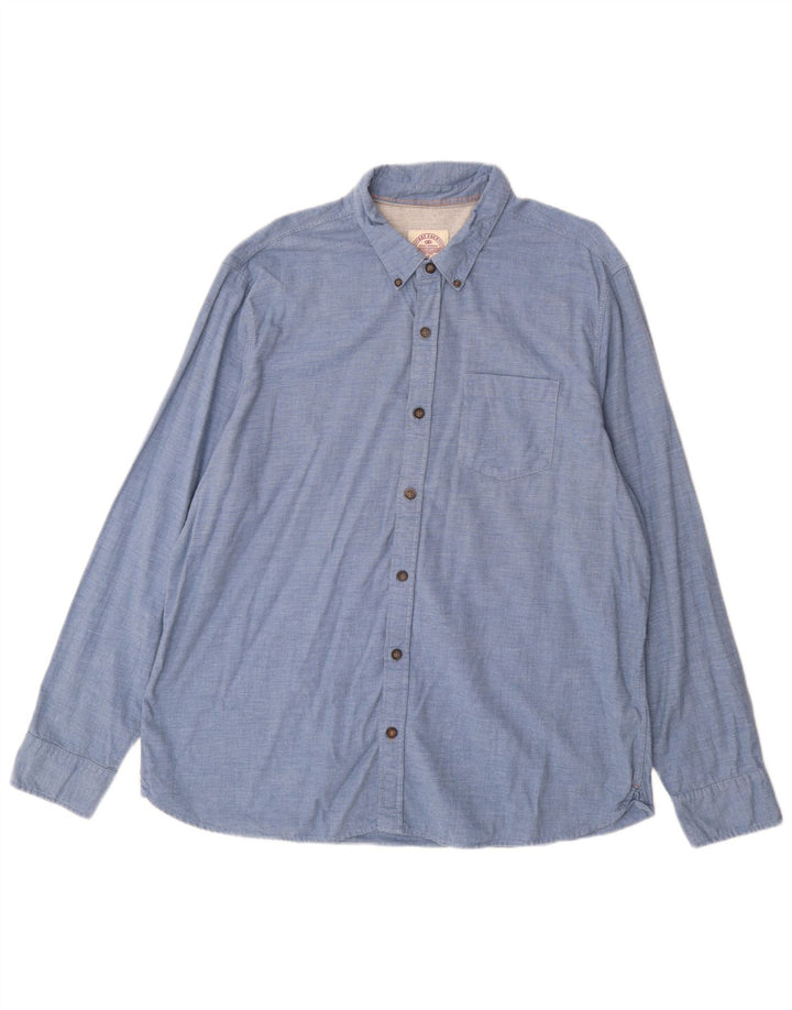 Camisa masculina Fat Face 2XL algodão listrado azul